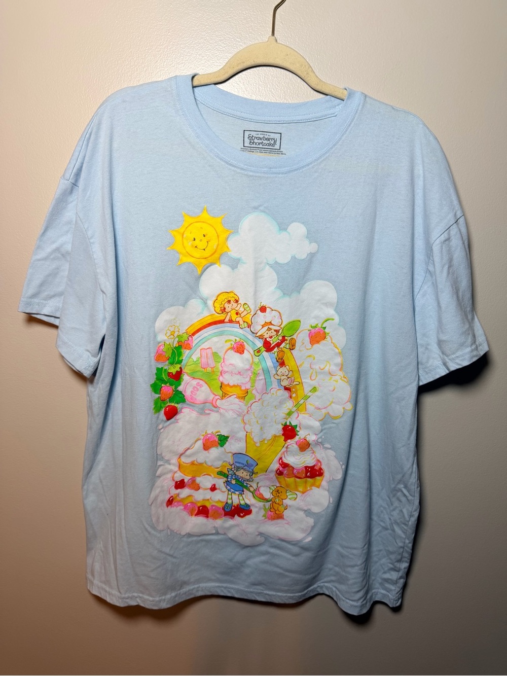Strawberry Shortcake & Friends Baby Blue Graphic Tee Size XL